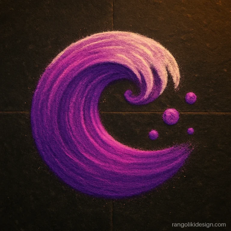 3D effect modern freestyle rangoli designs with a shaded wave