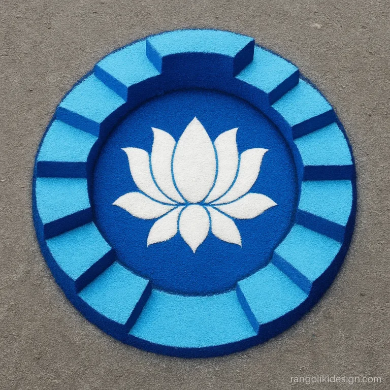 3D effect modern unique rangoli designs with a staircase ring