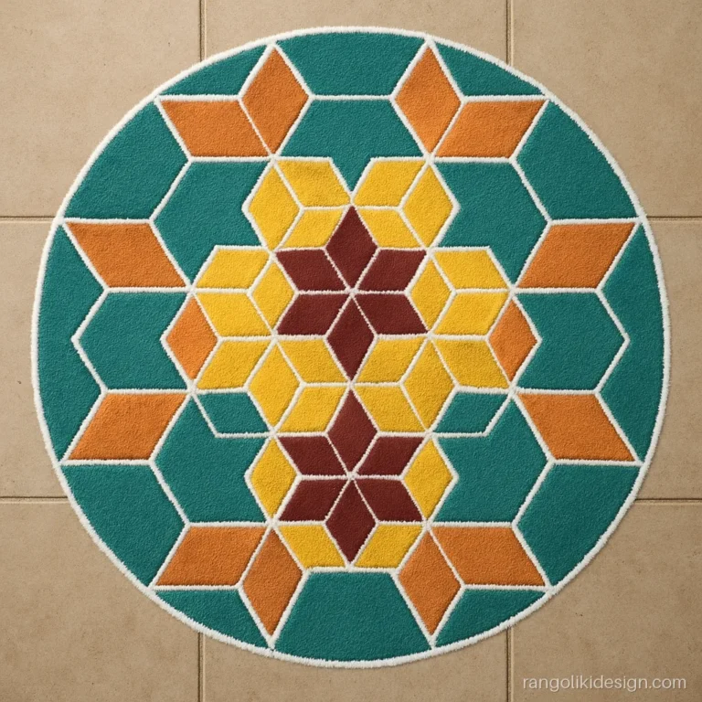 Geometrical rangoli designs for competition with interlocking hexagons and stars
