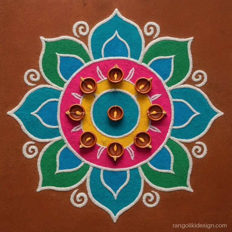 Diwali rangoli designs in Sanskar Bharti style for competition