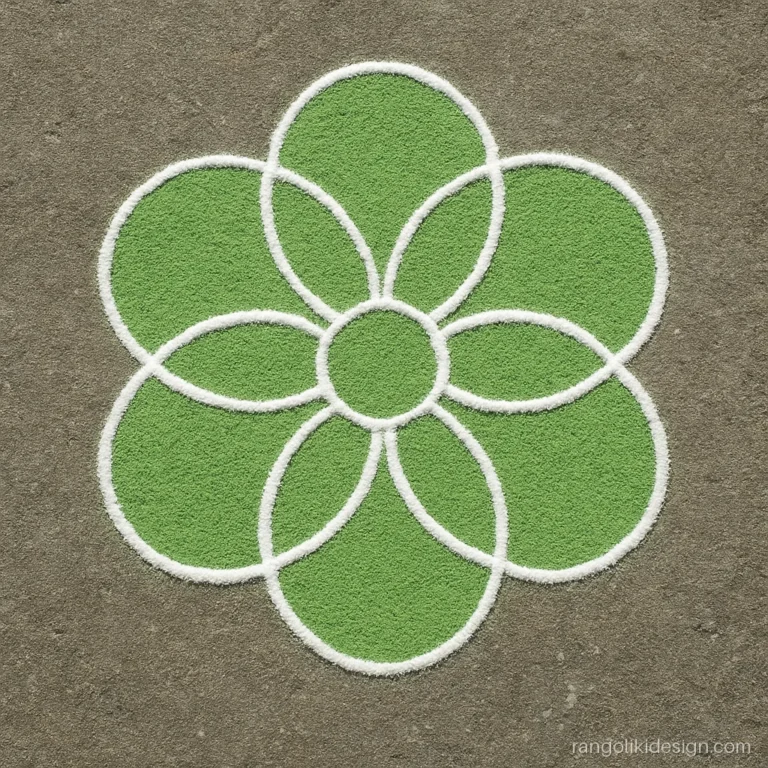 Easy rangoli design with circles traced by a bangle