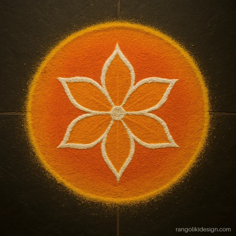 Easy rangoli with soft shading made using a tea strainer