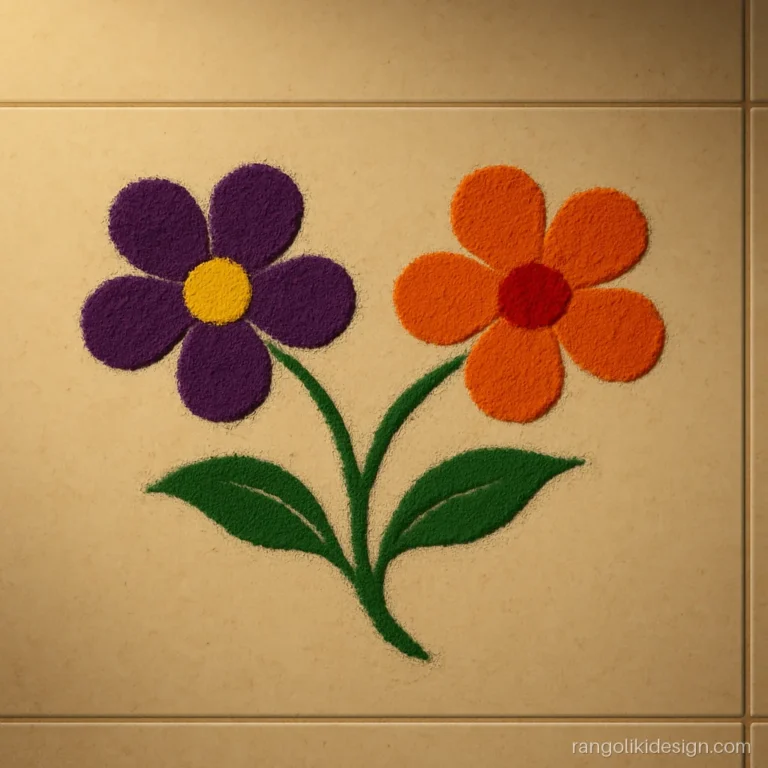 Easy OHP sheet rangoli designs with colours made from a flower cut-out