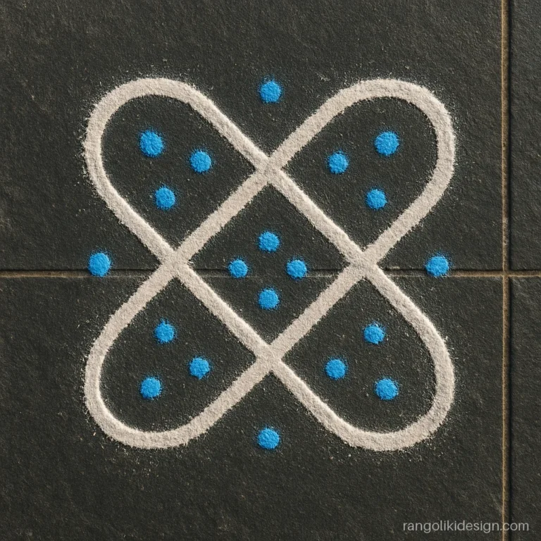 Small rangoli designs with dots on a 4 by 4 parallel grid